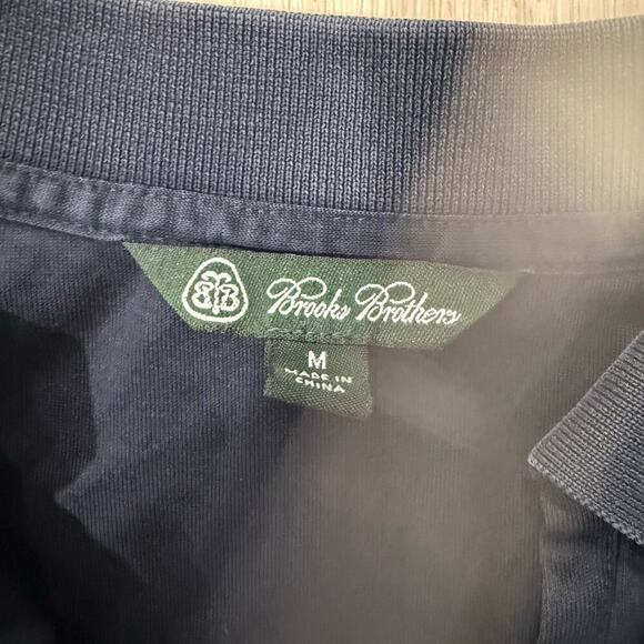 Brooks Brothers Navy Blue Pullover V Neck Collared Top Kangaroo Pockets Medium - Picture 4 of 4